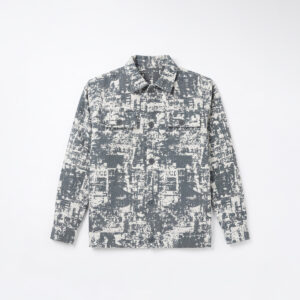 Abstract Patterned Textured Jacket in White & Ash