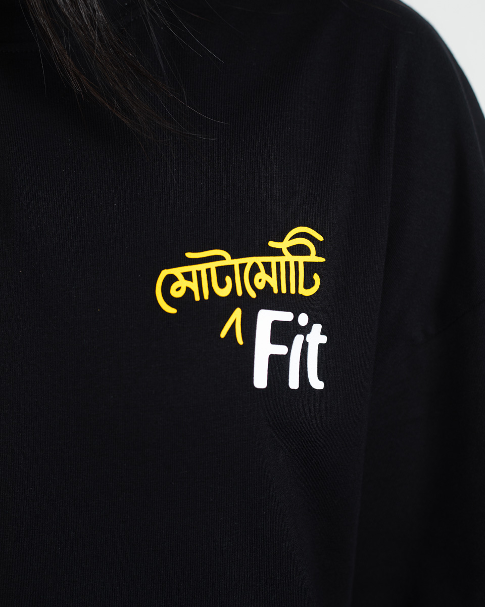 Black Drop Shoulder T-shirt (Motamoti Fit) - Image 4