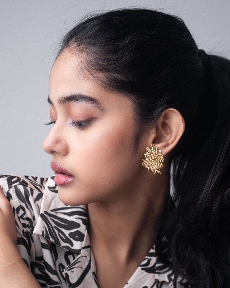 Braided Net Earrings - Image 3