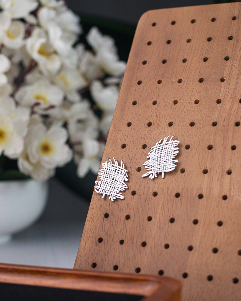 Braided Net Earrings - Image 2
