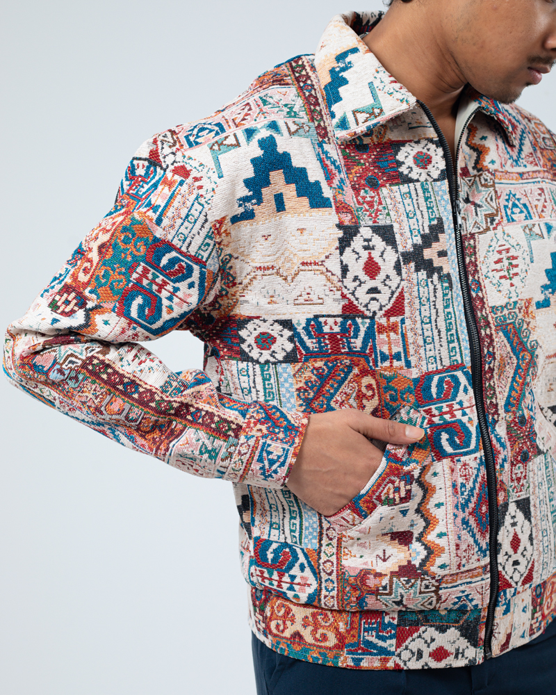 Carpet Textured Jacket in White - Image 4
