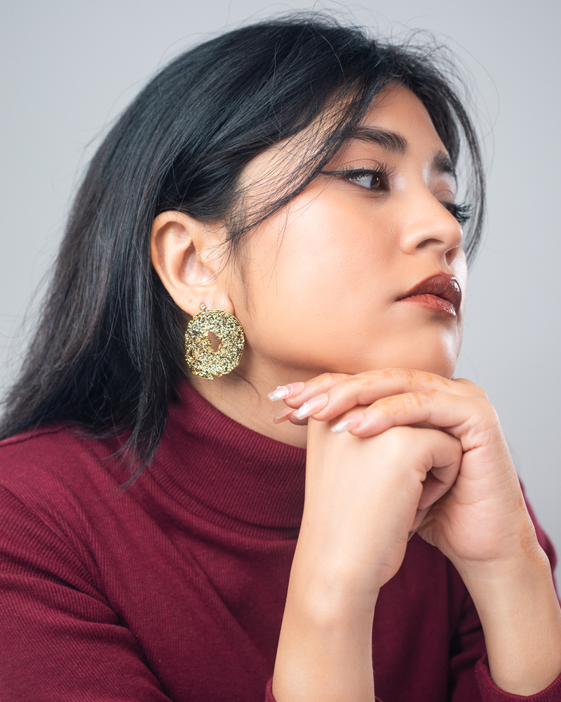 Circular Foil Earrings - Image 3