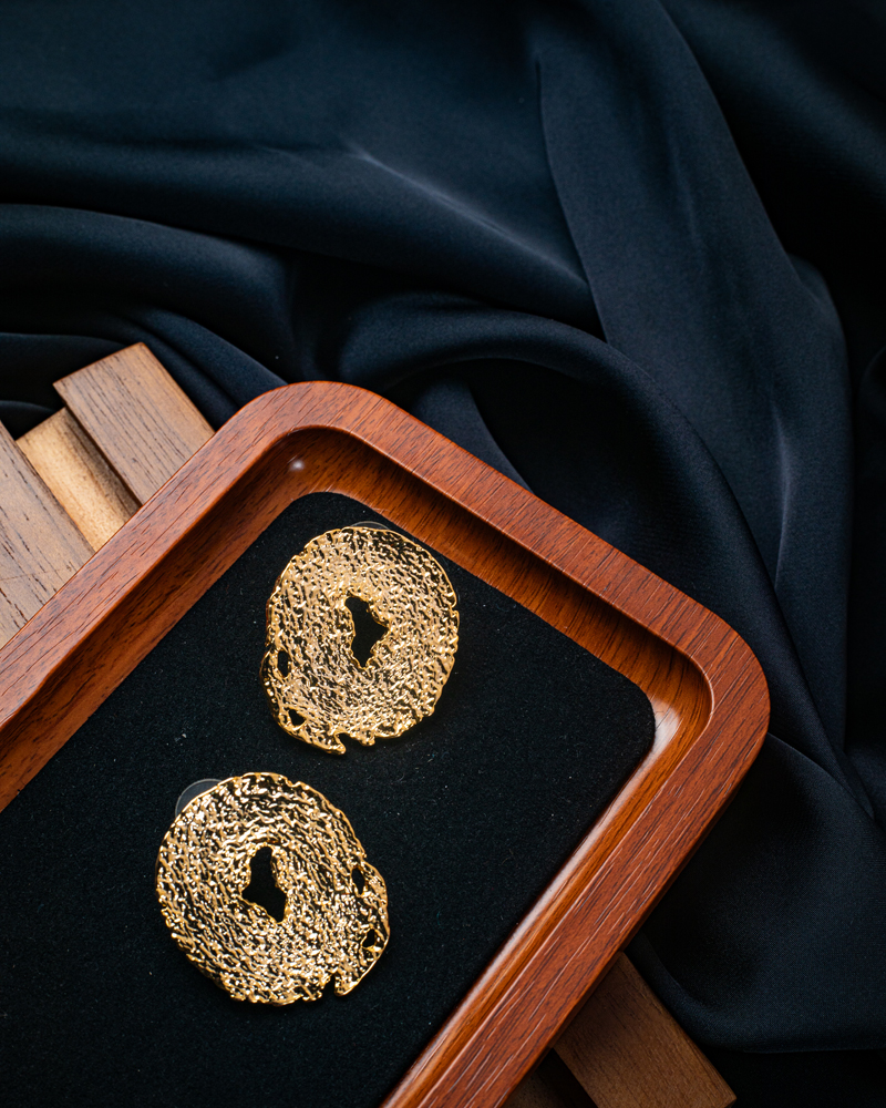 Circular Foil Earrings - Image 2