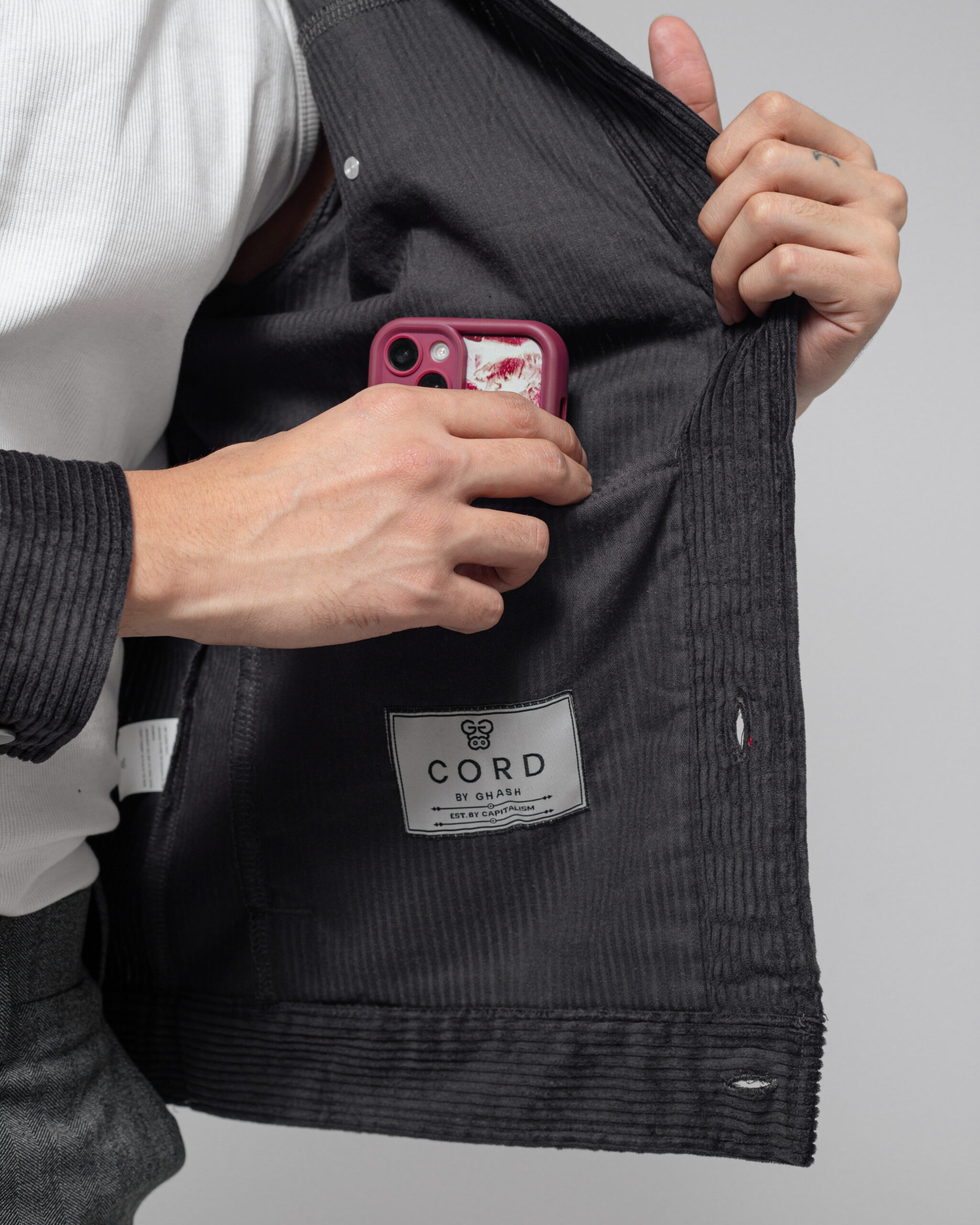 Corduroy Jacket in Dark Slate Grey - Image 7