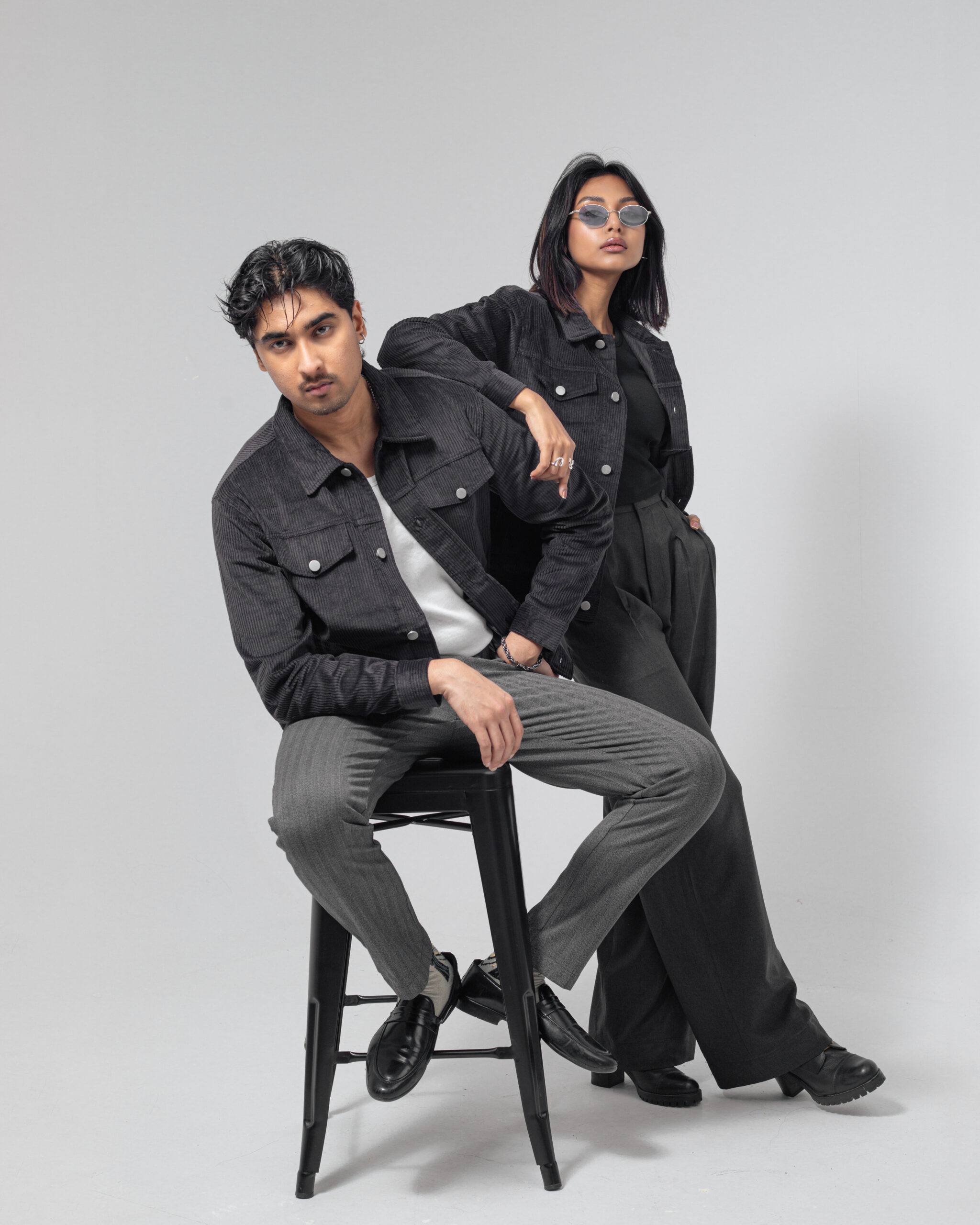 Corduroy Jacket in Dark Slate Grey - Image 2
