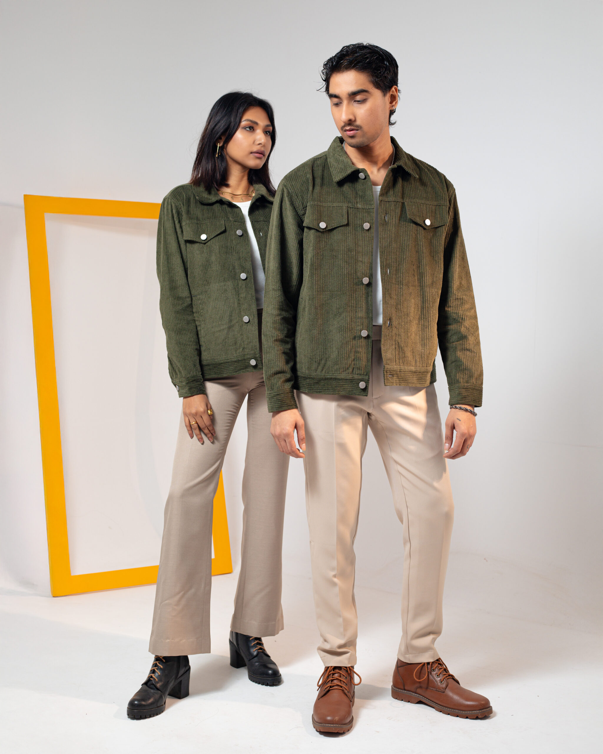 Corduroy Jacket in Olive - Image 2