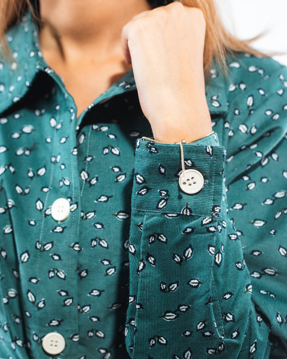 Cropped Printed Cord Jacket for Women - Image 4