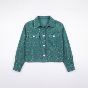 Cropped Printed Cord Jacket for Women