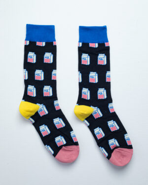Dad Went Out | Premium Funky Unisex Socks in Black & Pink