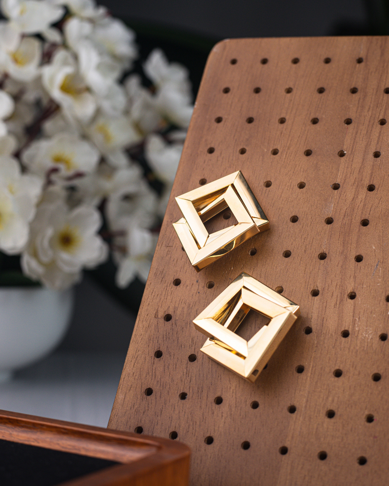 Double Square Earrings