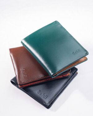 Duo Tone Front Pocket Leather Wallet