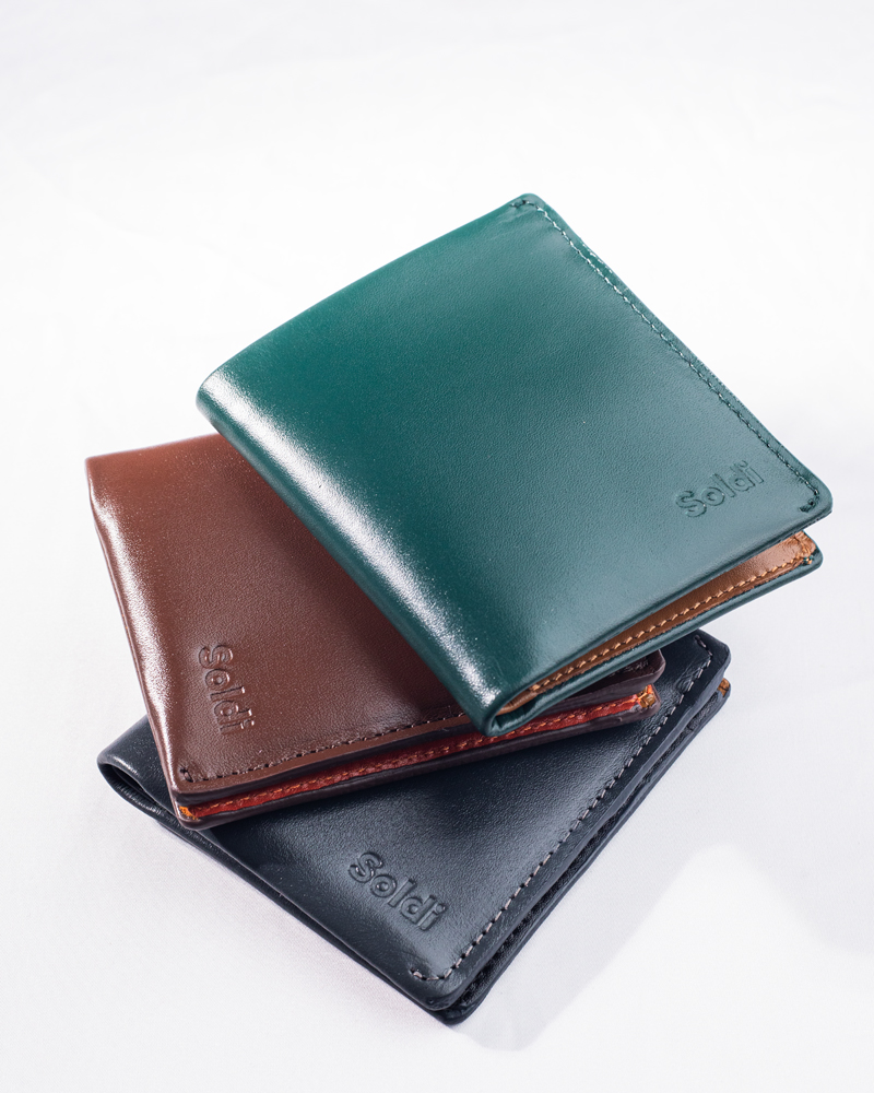 Duo Tone Front Pocket Leather Wallet