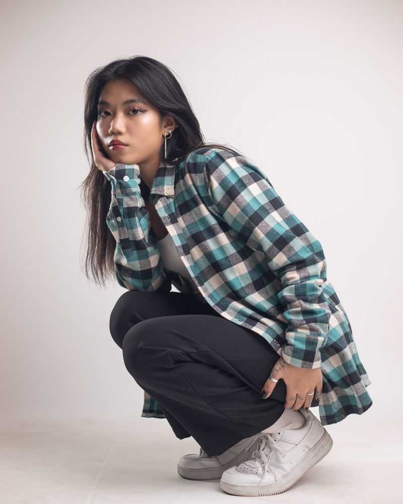 Long Sleeve Flannel Shirt in Teal and Black - Image 13