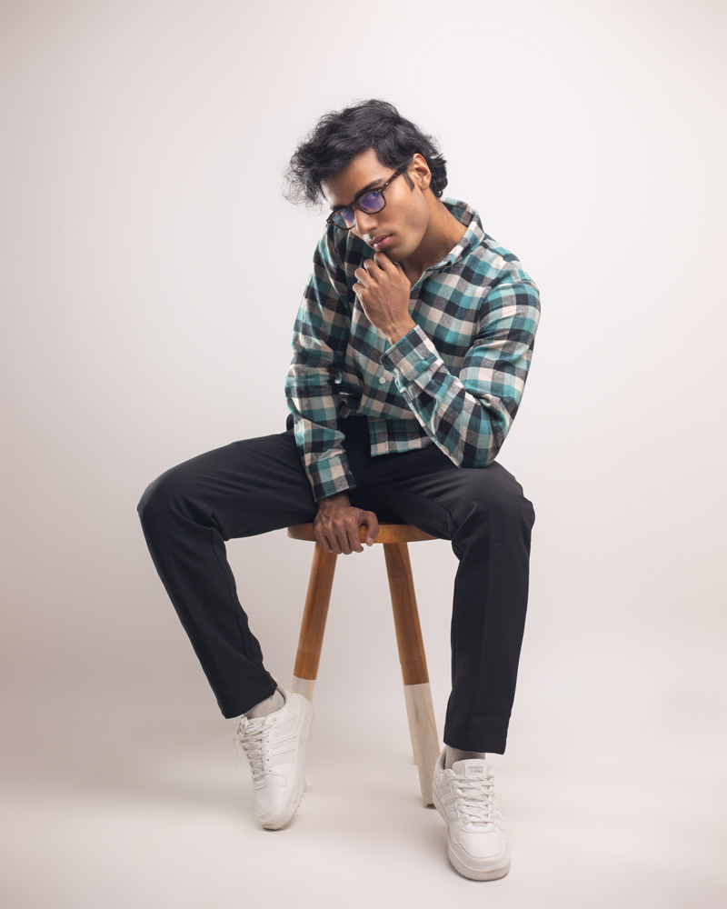 Long Sleeve Flannel Shirt in Teal and Black - Image 6