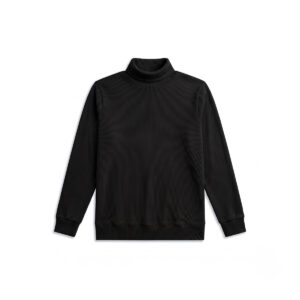 Long Sleeve Ribbed Black Turtleneck Pullover