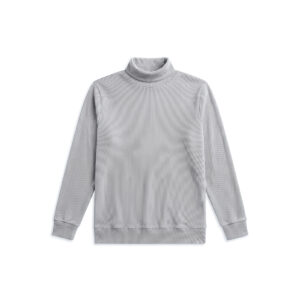 Long Sleeve Ribbed Grey Turtleneck Pullover
