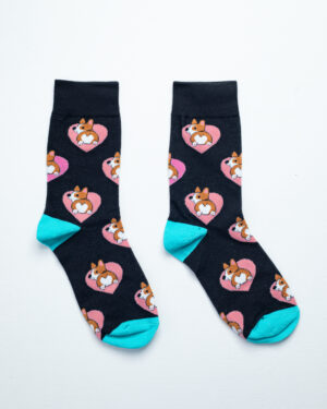 Love Dogs | Premium Funky Unisex Socks in Black & Pink