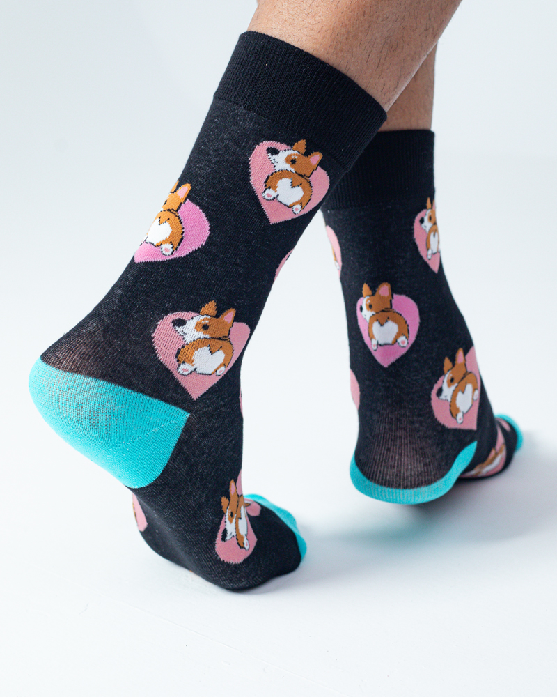 Love Dogs | Premium Funky Unisex Socks in Black & Pink - Image 3
