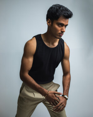 Men's Ribbed Tank Top in Black