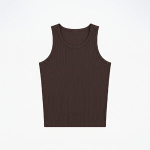 Men's Ribbed Tank Top in Dark Brown