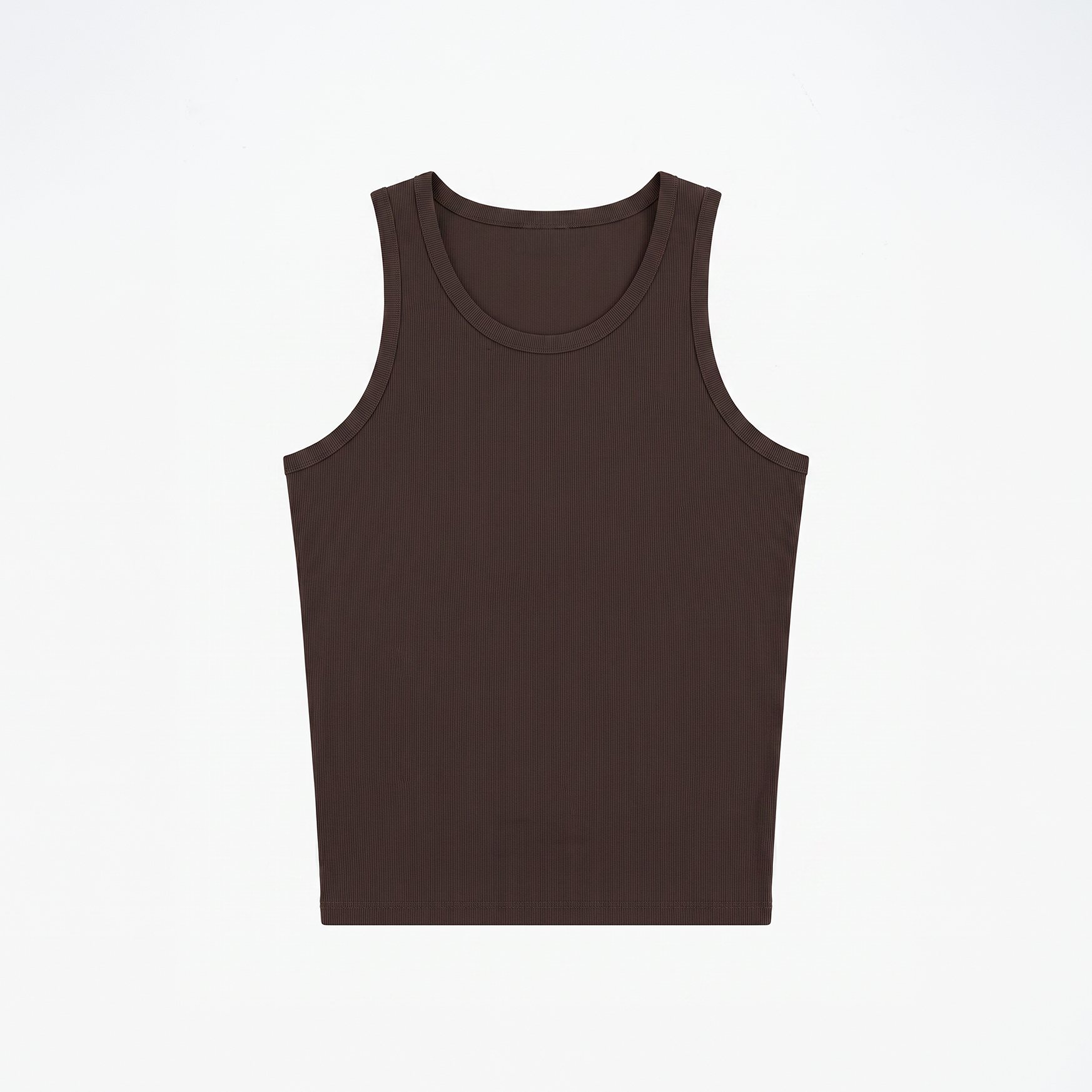 Men's Ribbed Tank Top in Dark Brown