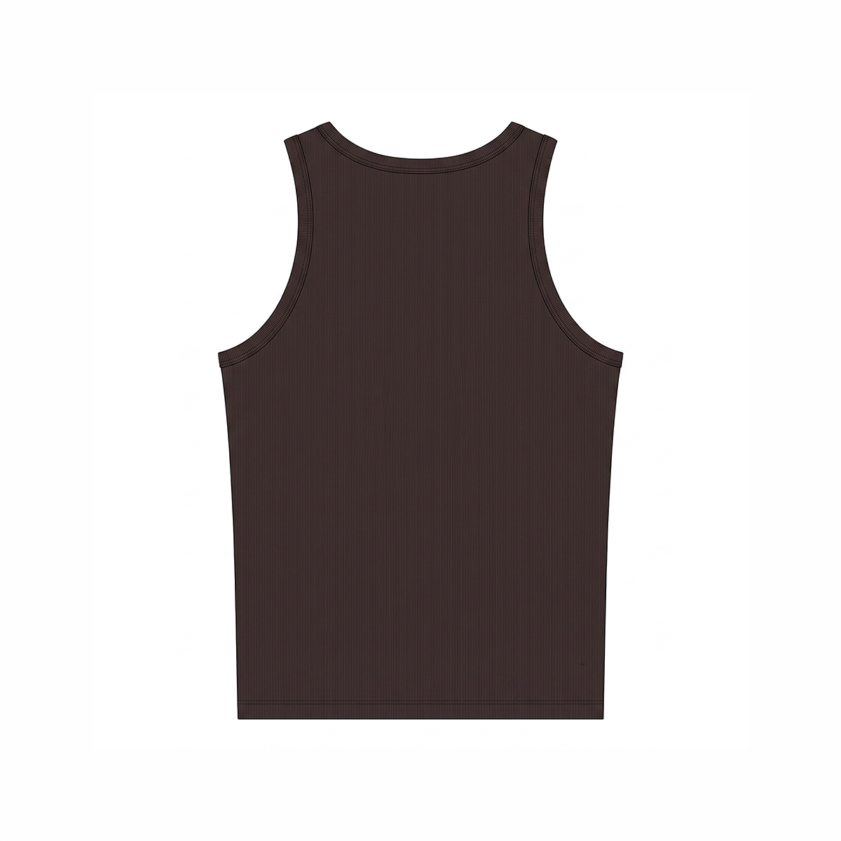 Men's Ribbed Tank Top in Dark Brown - Image 2