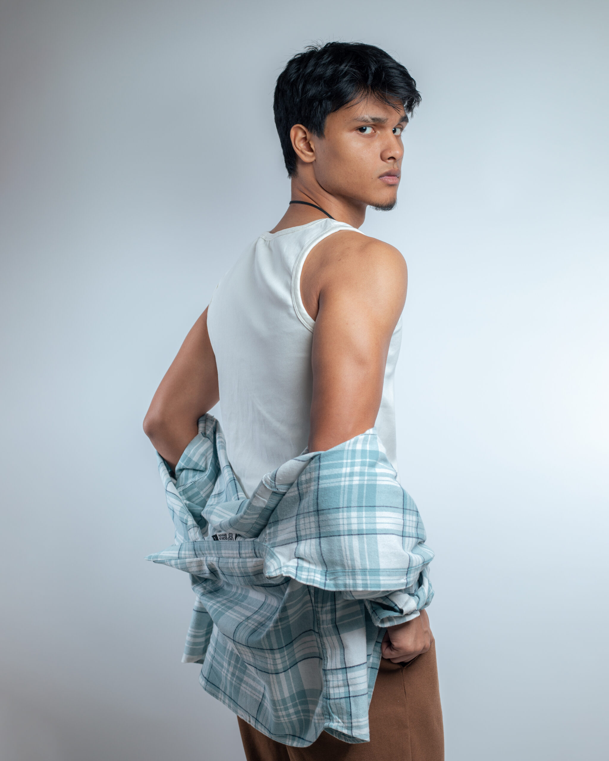 Men’s Ribbed Tank Top in White - Image 3