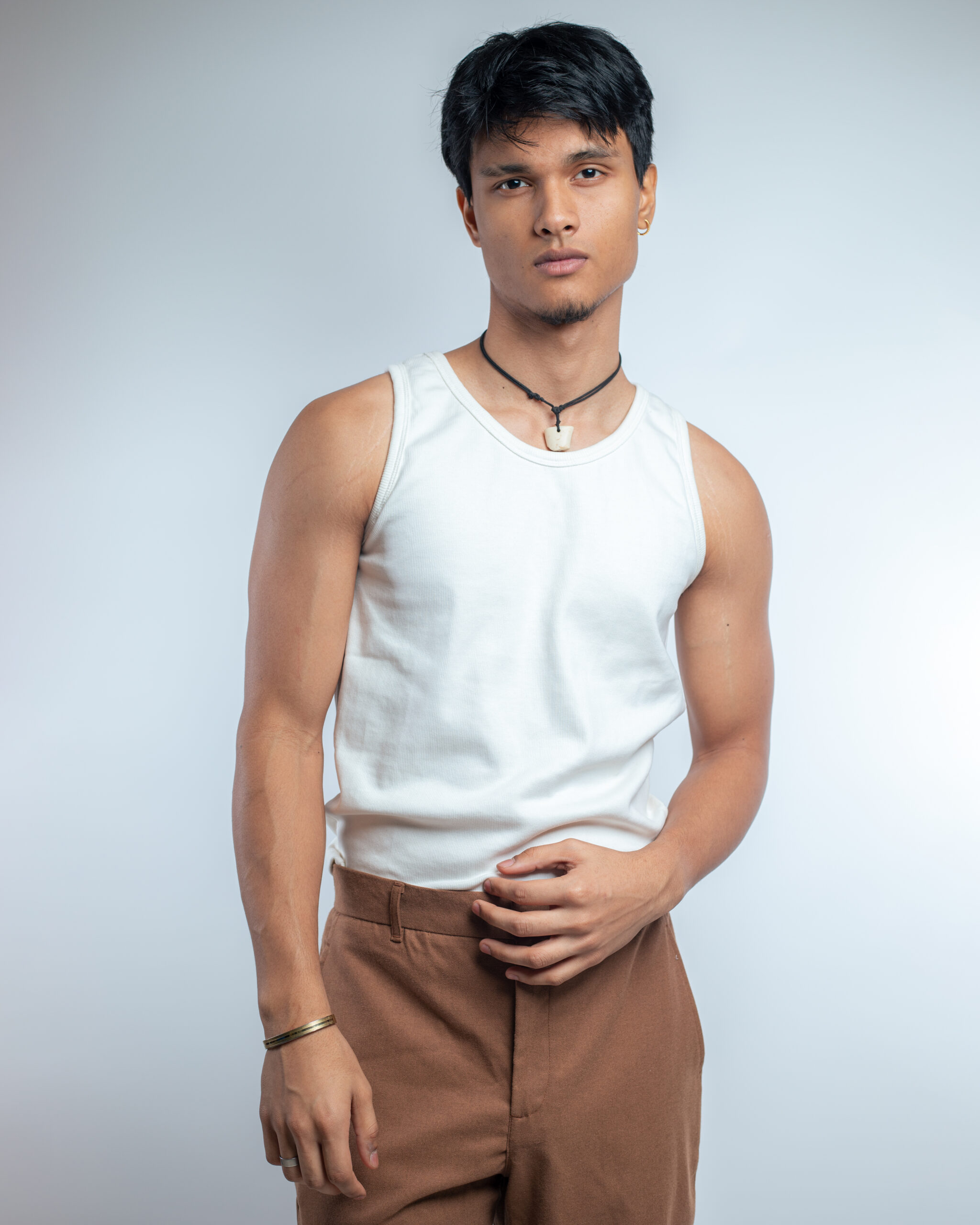 Men’s Ribbed Tank Top in White