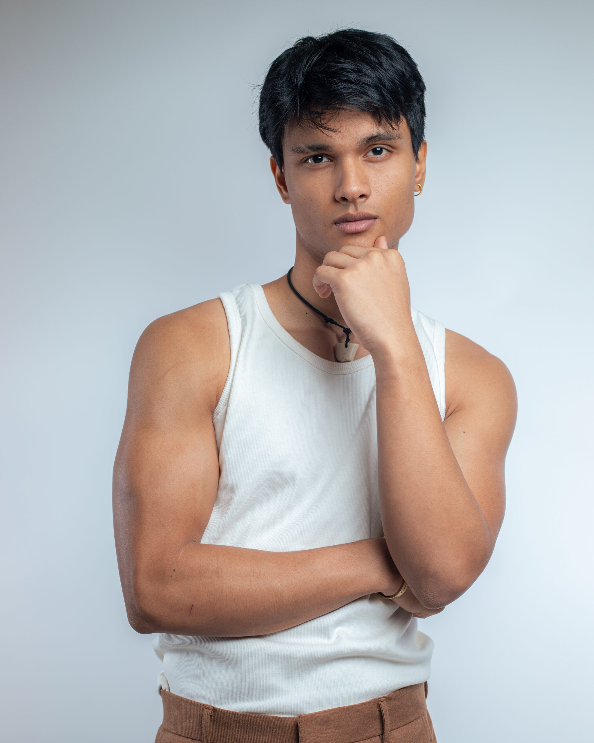 Men’s Ribbed Tank Top in White - Image 4