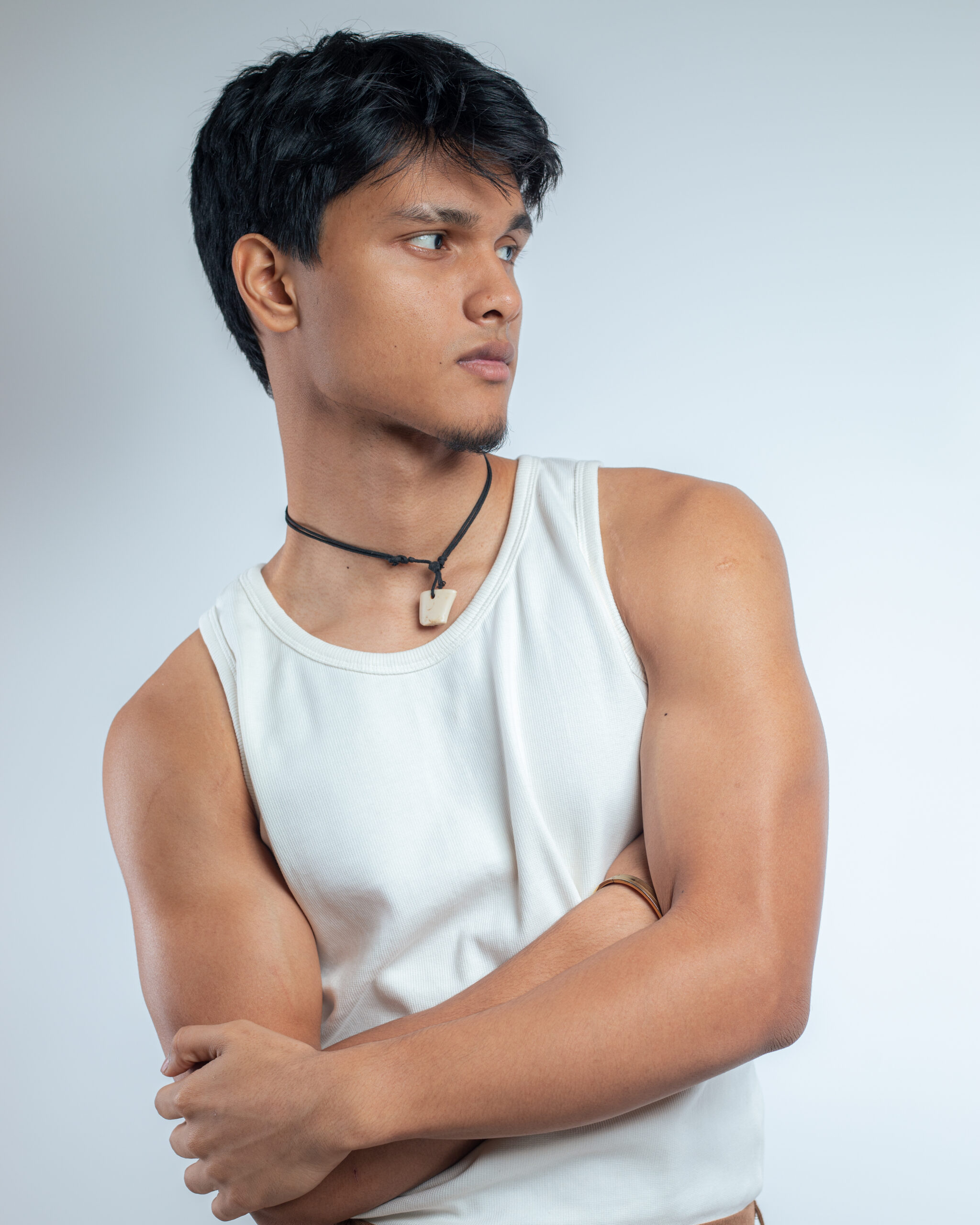 Men’s Ribbed Tank Top in White - Image 2