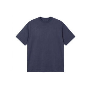 Oversized Drop Shoulder Solid T-shirt in Navy Blue