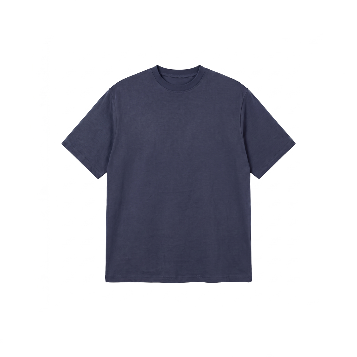 Oversized Drop Shoulder Solid T-shirt in Navy Blue