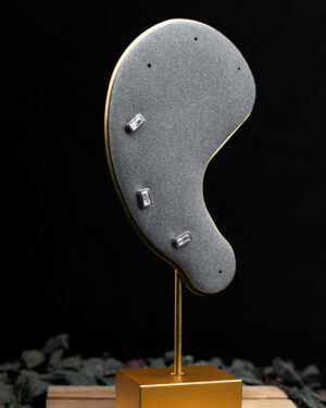 Rectangular Studs with Silver Jewel | 6 Piece Stud Set