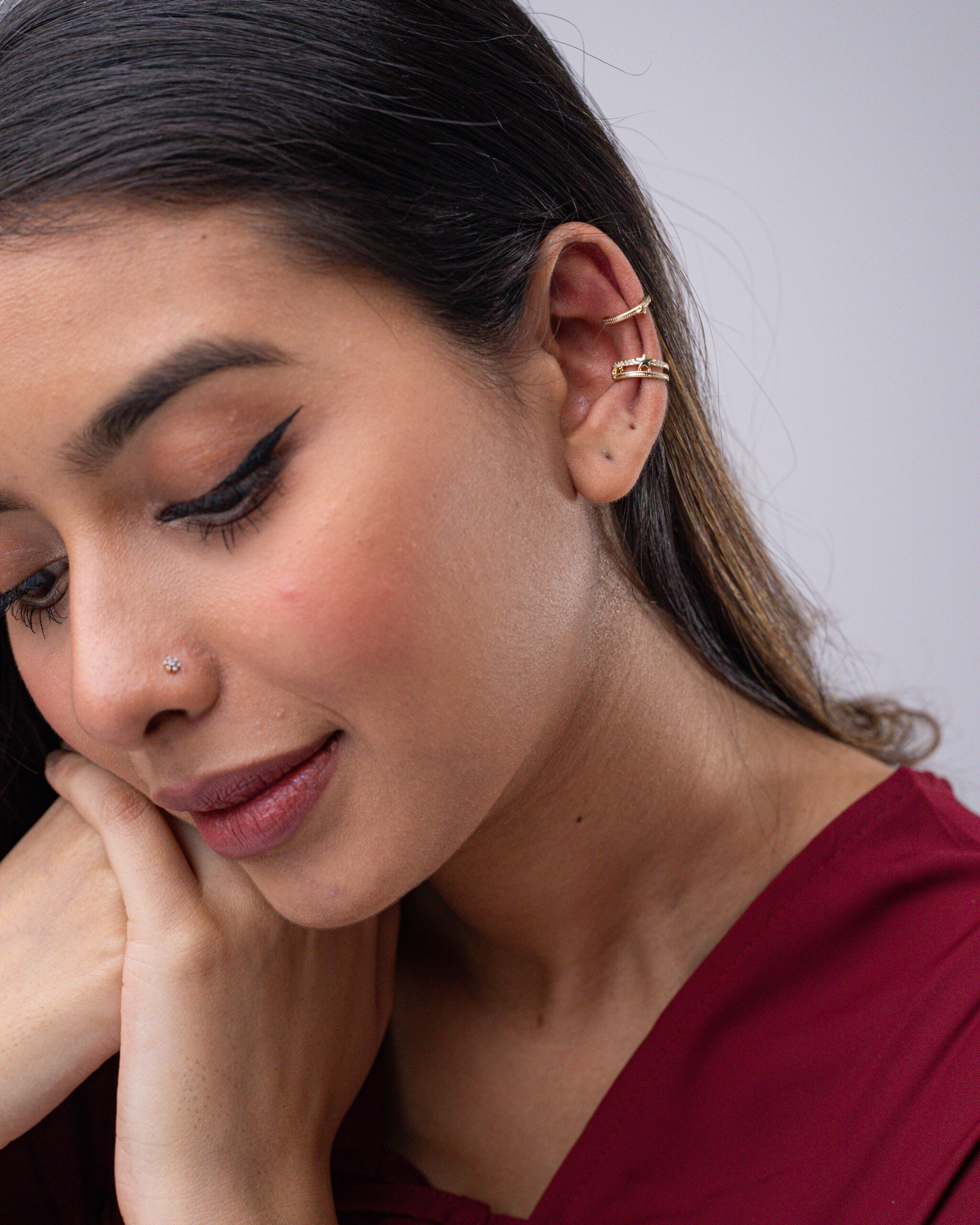 Shooting Star Ear Cuffs in Golden (No Piercing Needed) - Image 3