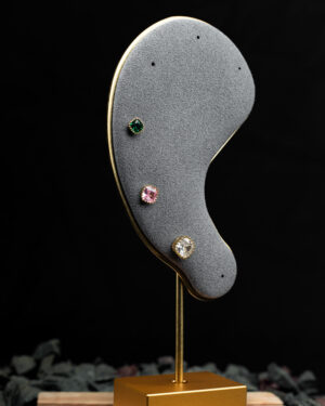 Square Studs with Multiple Colored Jewels | 6 Piece Stud Set