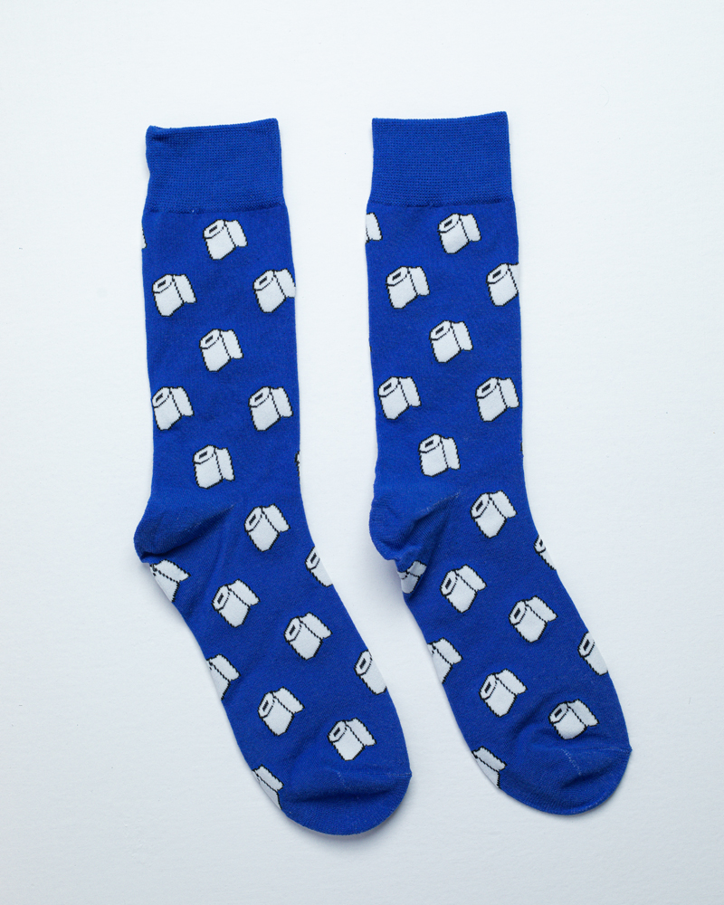 Tissue Rolls | Premium Funky Unisex Socks in Blue & White