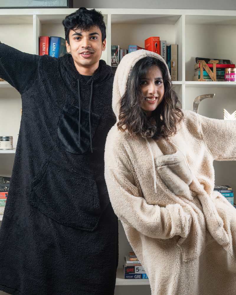 Unisex Cream Oversized Sherpa Hoodie Blankets