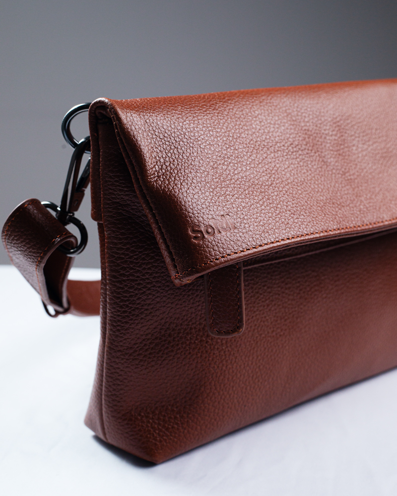 Unisex Leather Sling Bag - Image 8