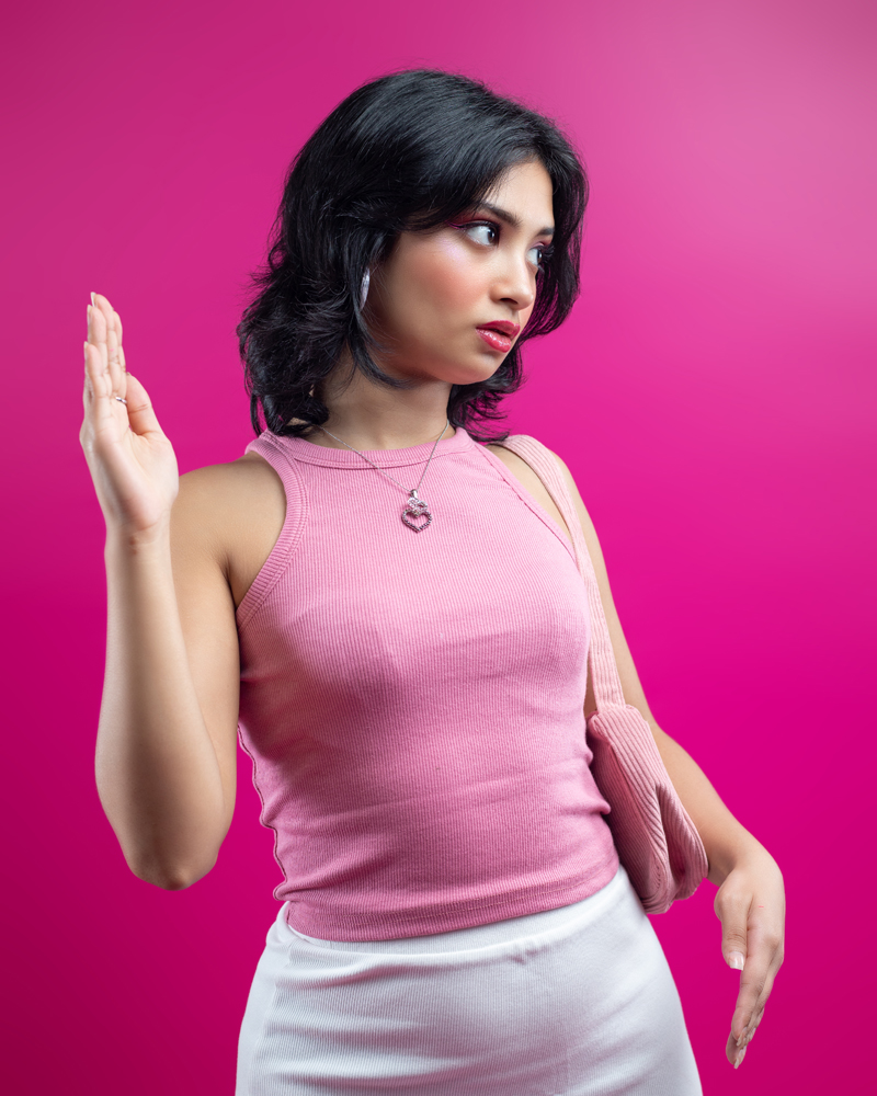Women’s Racerback Ribbed Tank Top in Dusty Pink - Image 4