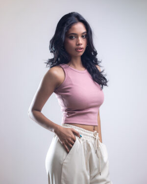 Women's Racerback Ribbed Tank Top in Pink