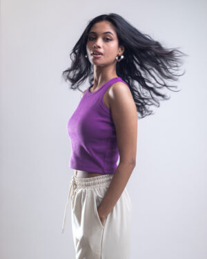 Women’s Racerback Ribbed Tank Top in Violet