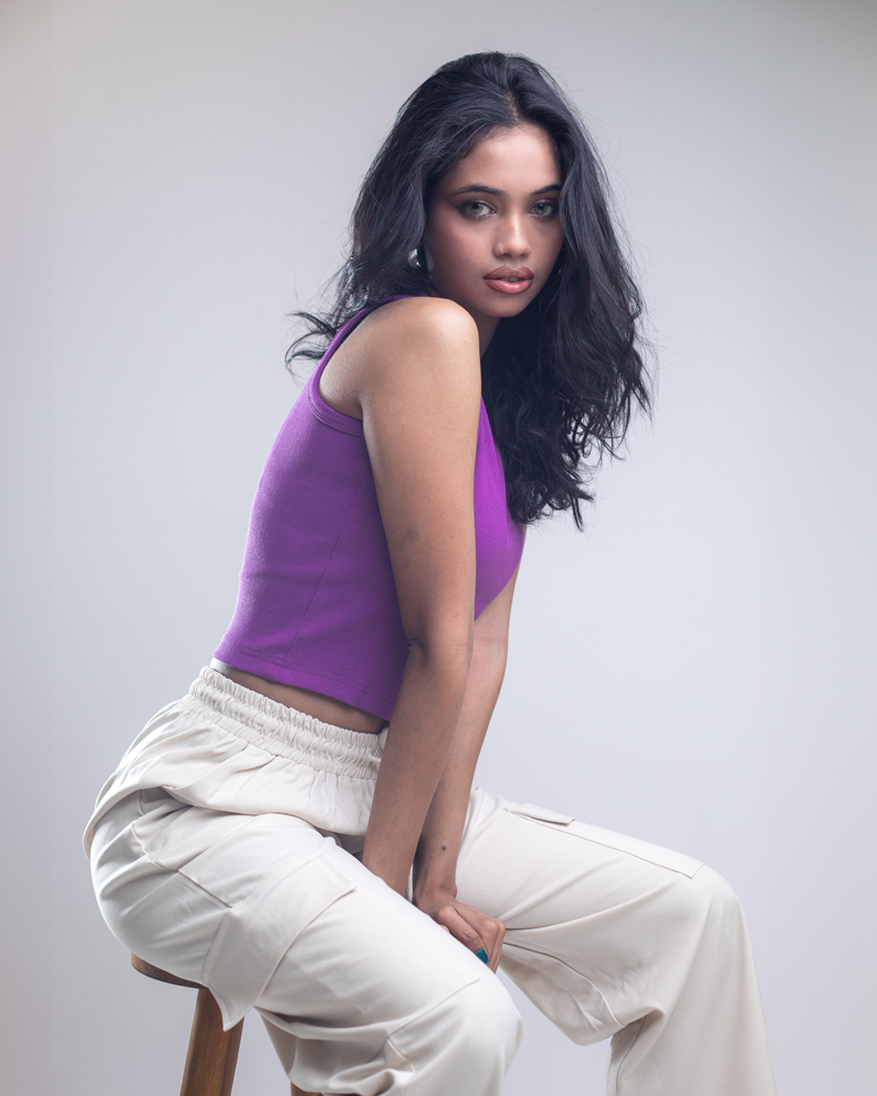 Women’s Racerback Ribbed Tank Top in Violet - Image 5