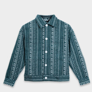 Aztec Weave Jacket in Deep Green