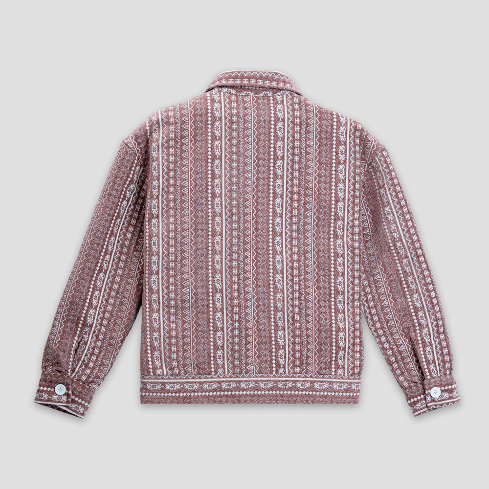 Aztec Weave Jacket in Dusty Pink - Image 2
