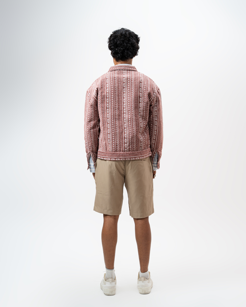 Aztec Weave Jacket in Dusty Pink - Image 8