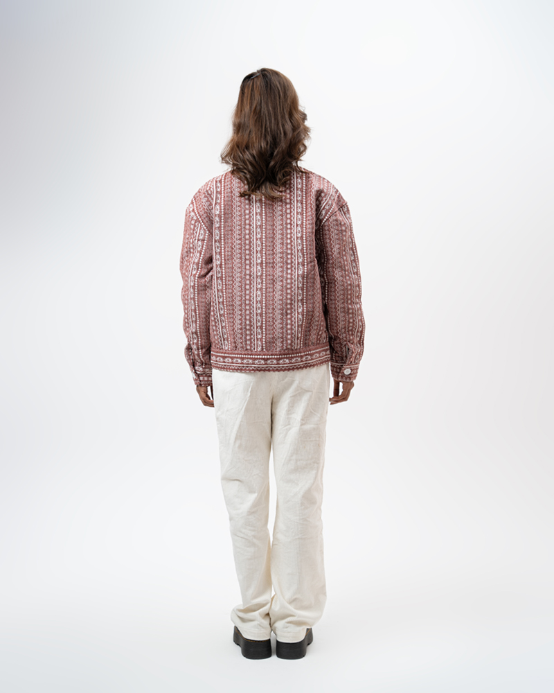 Aztec Weave Jacket in Dusty Pink - Image 9
