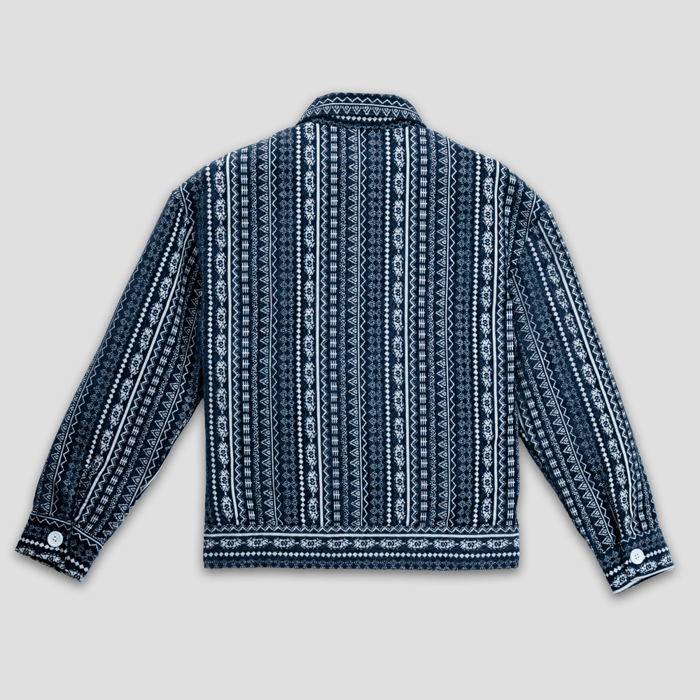 Aztec Weave Jacket in Navy Blue - Image 2