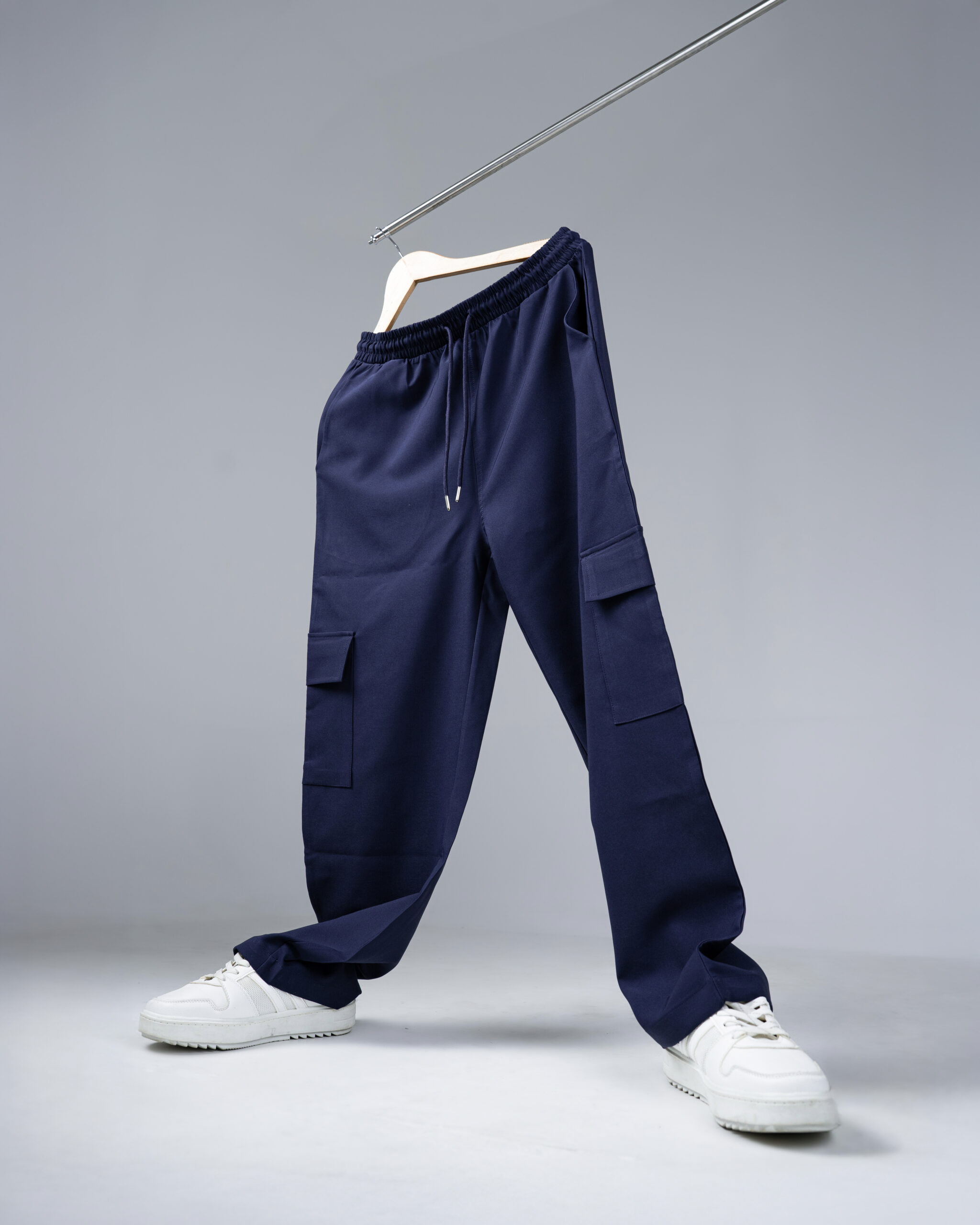 Baggy Fit Cargo Pants in Deep Blue - Image 4