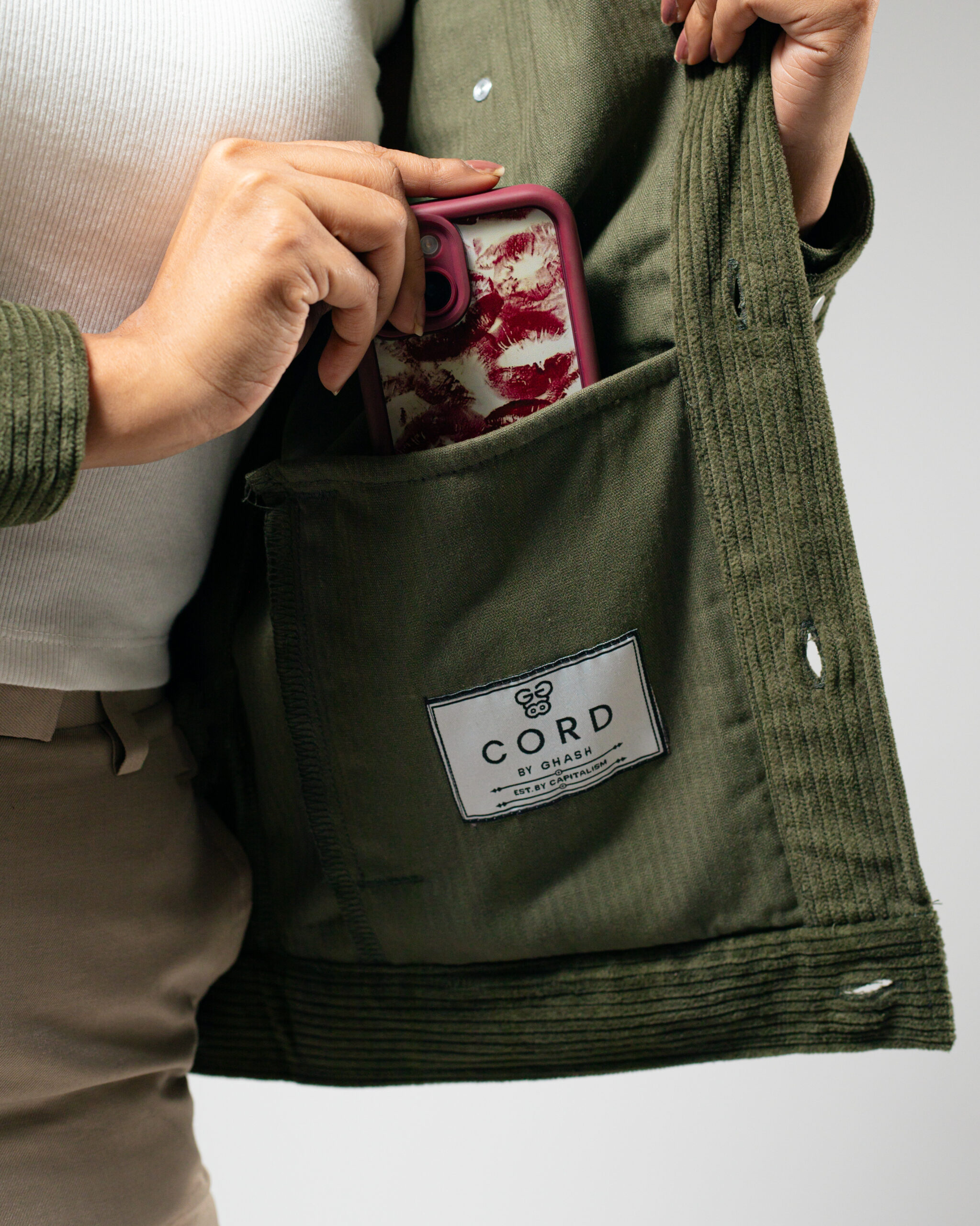 Corduroy Jacket in Olive - Image 13