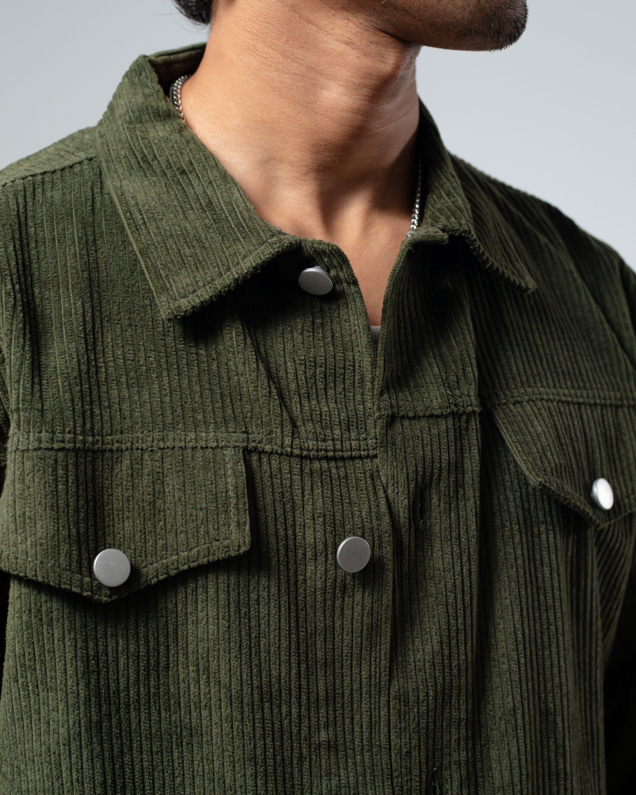 Corduroy Jacket in Olive - Image 5